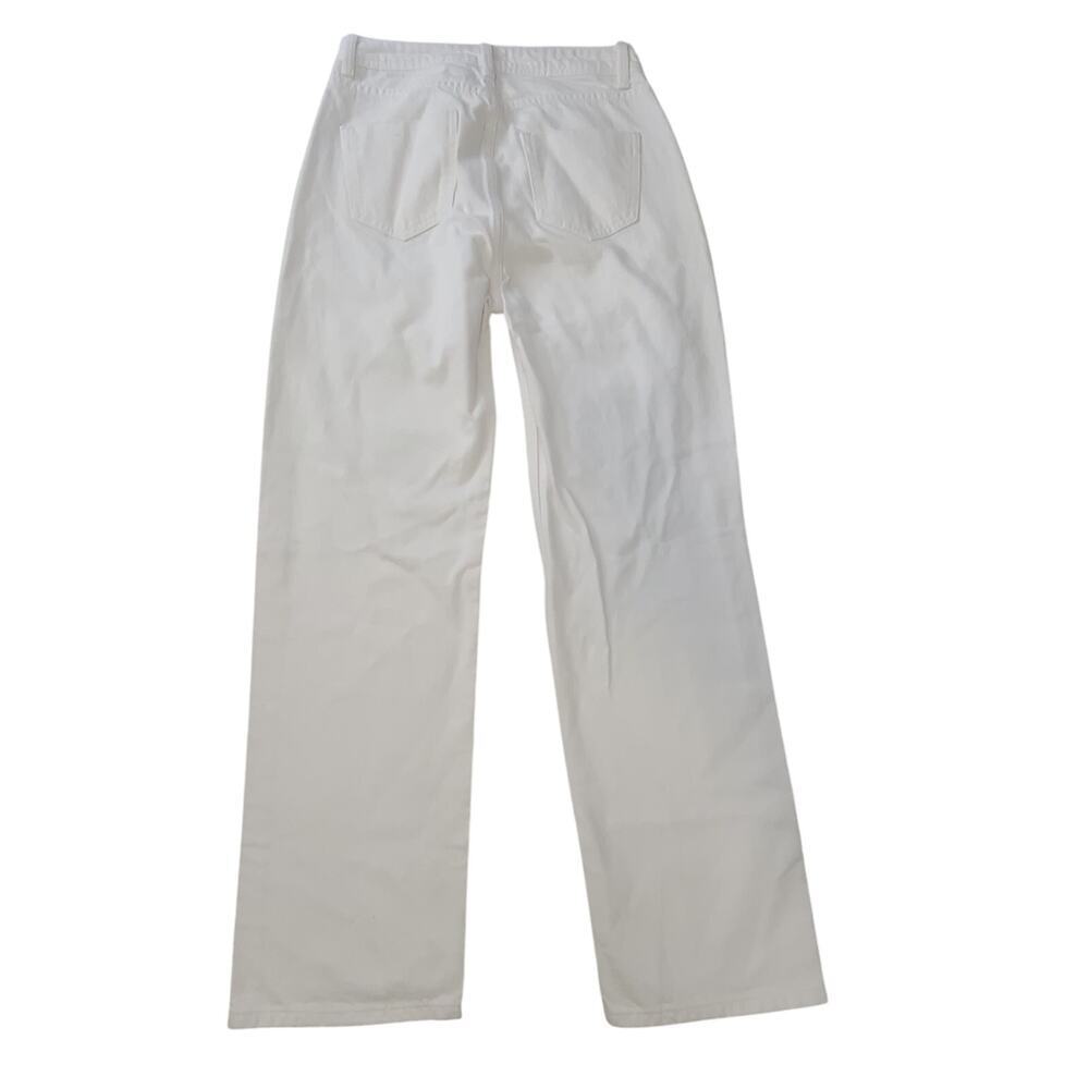 Grey Lab Hise rise destroyed straight leg jeans white women's Size 27 - Picture 5 of 11